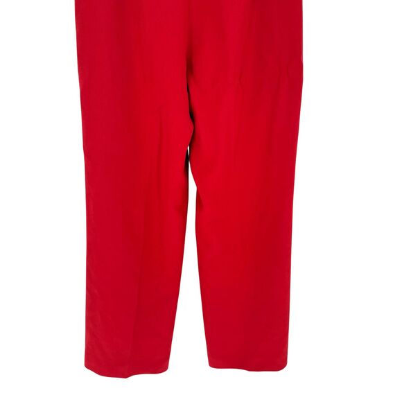 Ann Taylor Petites 10P High Rise Wide Leg Pants Red Lined Side Zip Career FLAW! - Picture 14 of 15